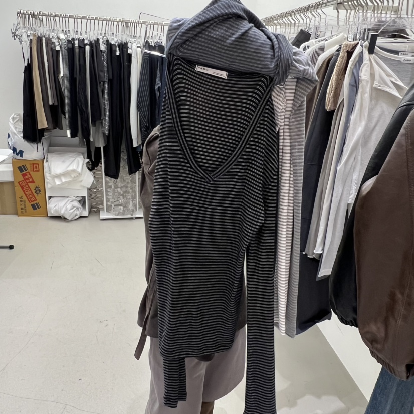 PADO韓國代購㊣女士新款人氣熱賣職業休閑25秋冬長袖T恤V領PADO長袖T恤圖色5