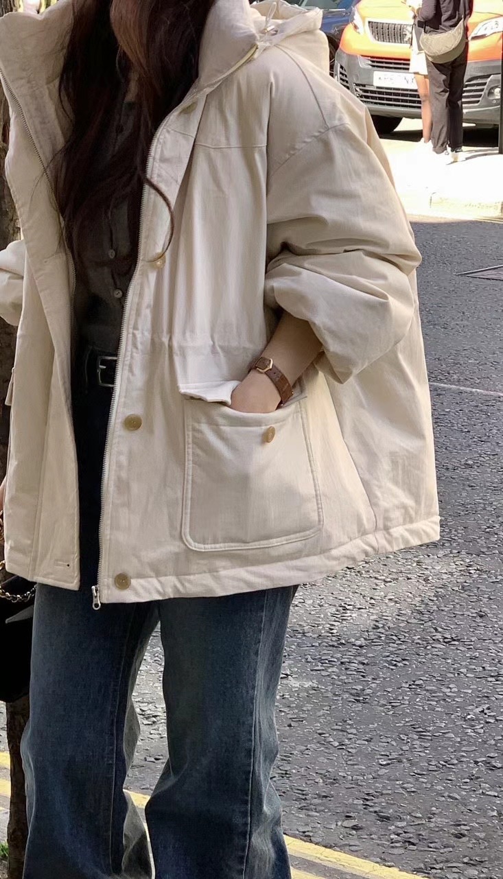 OBJET韓國代購㊣女裝新品職業人氣熱賣25秋冬短款羽絨服填充鵝絨love us u/OBJET短款羽絨服圖色2