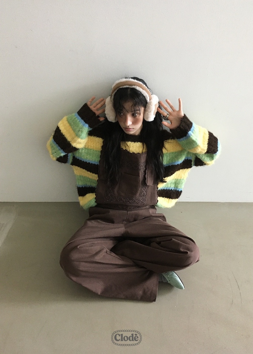 CLODE韓國直郵㊣女裝新款人氣推薦25秋冬時尚休閑背帶褲蕾絲CLODE背帶褲