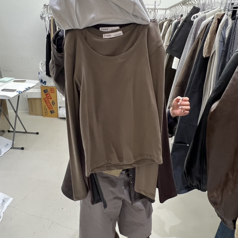 PADO東大門㊣實拍女裝新款人氣25秋冬職業真品休閑長袖T恤圓領PADO長袖T恤圖色4