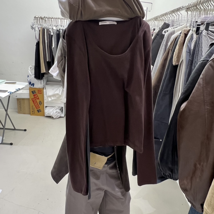 PADO東大門㊣實拍女裝新款人氣25秋冬職業真品休閑長袖T恤圓領PADO長袖T恤圖色6