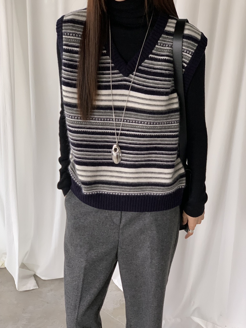 RIVER RAIN韓國代購㊣女士新品25秋冬推薦休閑吊帶背心羊毛RIVER RAIN吊帶/背心