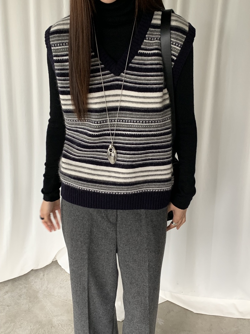 RIVER RAIN韓國代購㊣女士新品25秋冬推薦休閑吊帶背心羊毛RIVER RAIN吊帶/背心