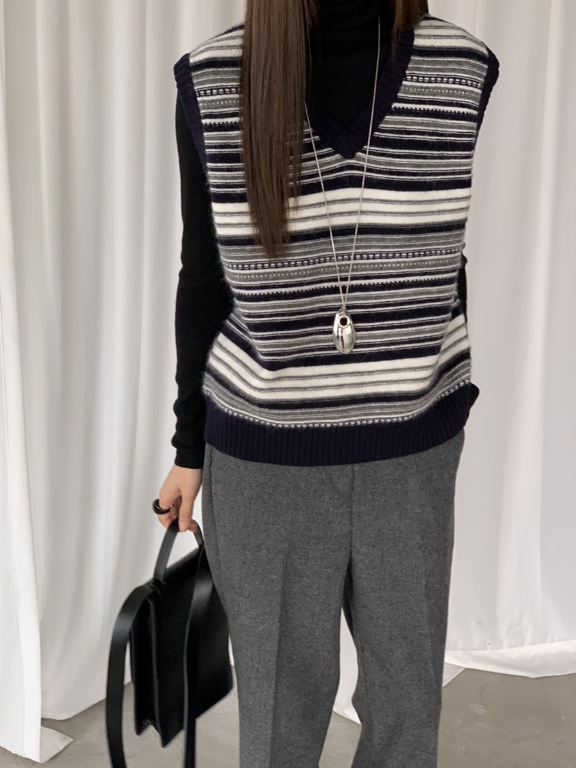RIVER RAIN韓國代購㊣女士新品25秋冬推薦休閑吊帶背心羊毛RIVER RAIN吊帶/背心