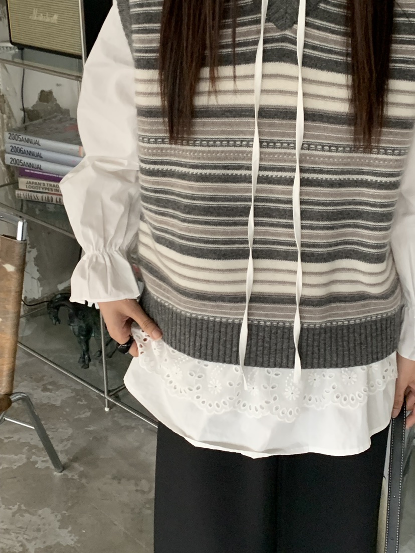 RIVER RAIN韓國代購㊣女士新品25秋冬推薦休閑吊帶背心羊毛RIVER RAIN吊帶/背心