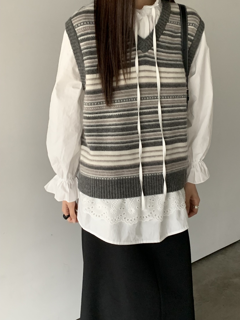 RIVER RAIN韓國代購㊣女士新品25秋冬推薦休閑吊帶背心羊毛RIVER RAIN吊帶/背心