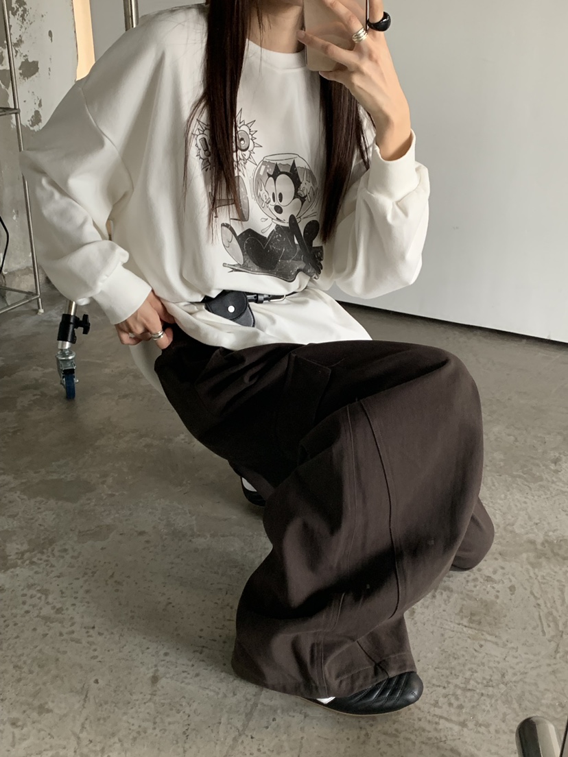 RIVER RAIN韓國代購㊣女裝新品真品推薦休閑職業25秋冬長袖T恤RIVER RAIN長袖T恤