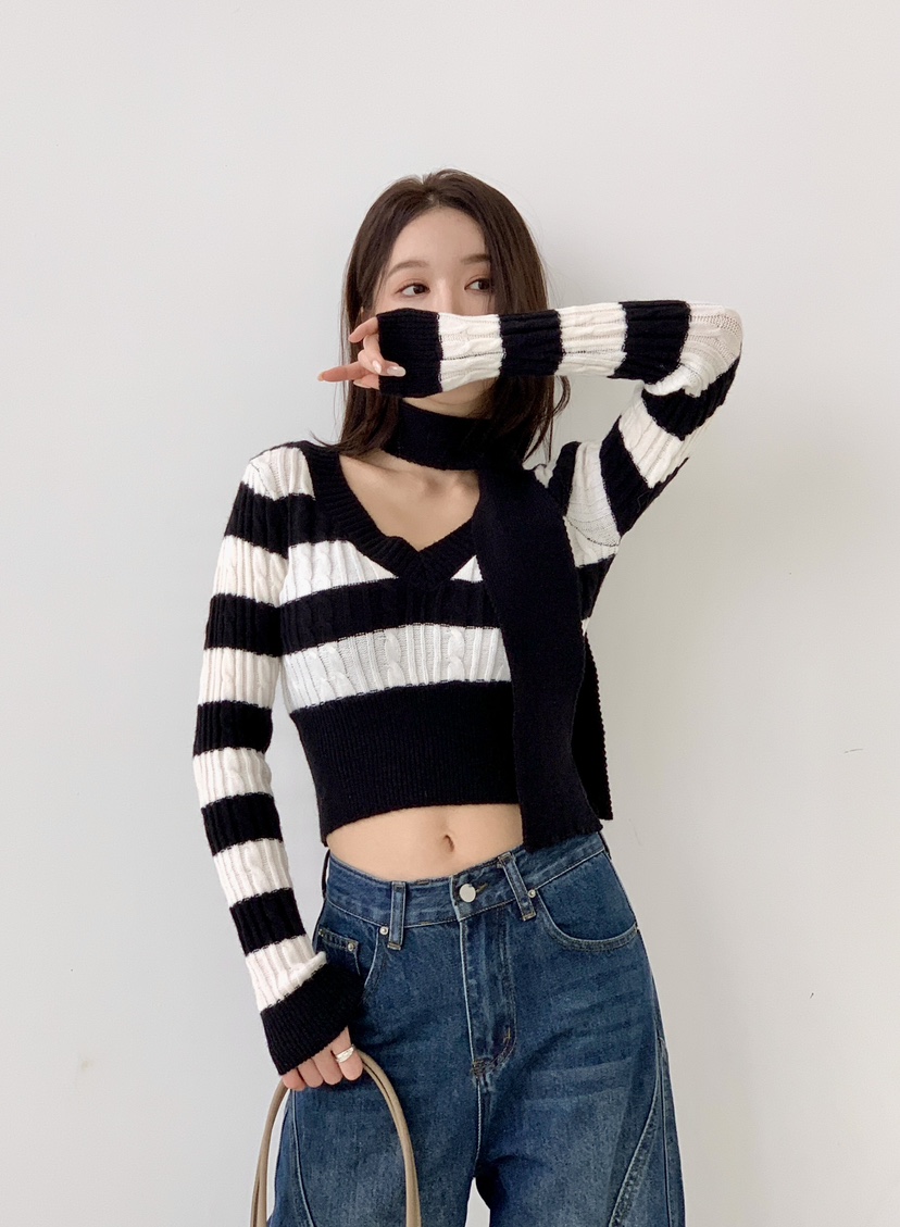 EIGHTGLOW東大門㊣直郵女士新品推薦時尚休閑職業針織衫圍巾EIGHTGLOW針織衫
