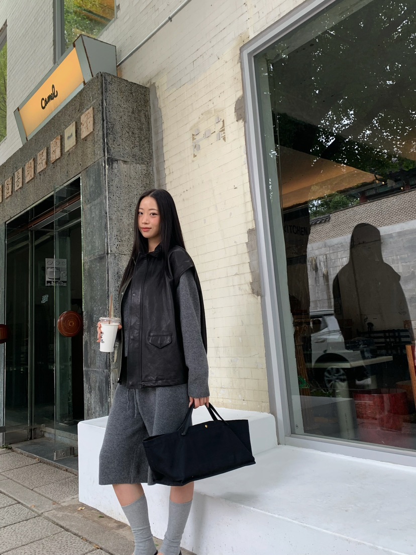 A Flan韓國直郵㊣女士新款25秋冬休閑熱賣職業馬甲拉鏈寬松AFN EDITION馬甲