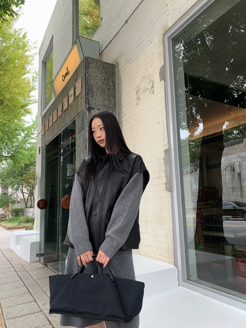 A Flan韓國直郵㊣女士新款25秋冬休閑熱賣職業馬甲拉鏈寬松AFN EDITION馬甲