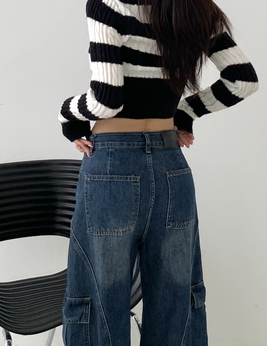 EIGHTGLOW東大門㊣實拍女裝新品熱賣人氣推薦職業休閑牛仔褲EIGHTGLOW牛仔褲