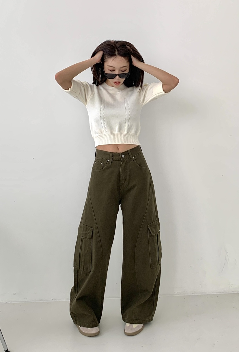 EIGHTGLOW東大門㊣實拍女裝新品熱賣人氣推薦職業休閑牛仔褲EIGHTGLOW牛仔褲