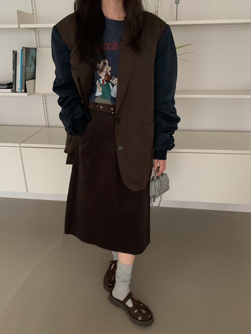 CAMEL-P東大門㊣代購女士新品25秋冬半身裙中短裙Came_l 家半身裙/中短裙