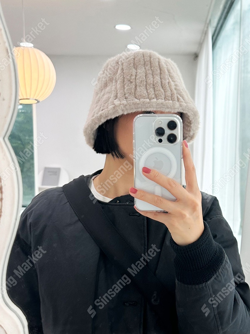 NICEALICE韓國代購㊣女裝新品熱賣真品休閑職業帽子漁夫帽毛皮NICEALICE帽子圖色3