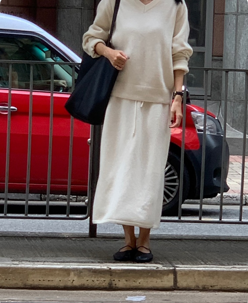 A Flan韓國代購㊣女裝新品時尚真品人氣25秋冬休閑職業長裙AFN EDITION長裙