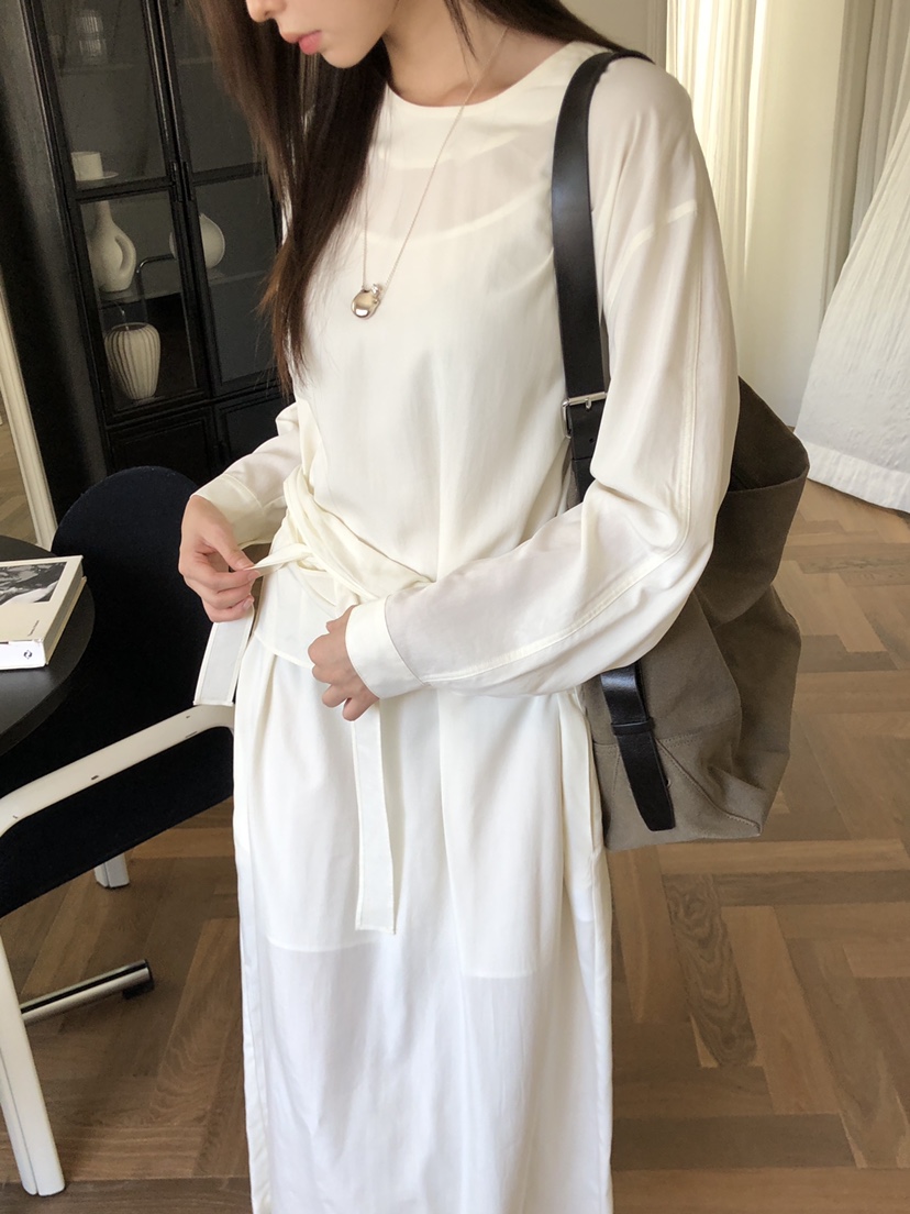 THE ABLE東大門㊣實拍女裝新款休閑熱賣真品職業連衣裙系帶THE ABLE/TA連衣裙