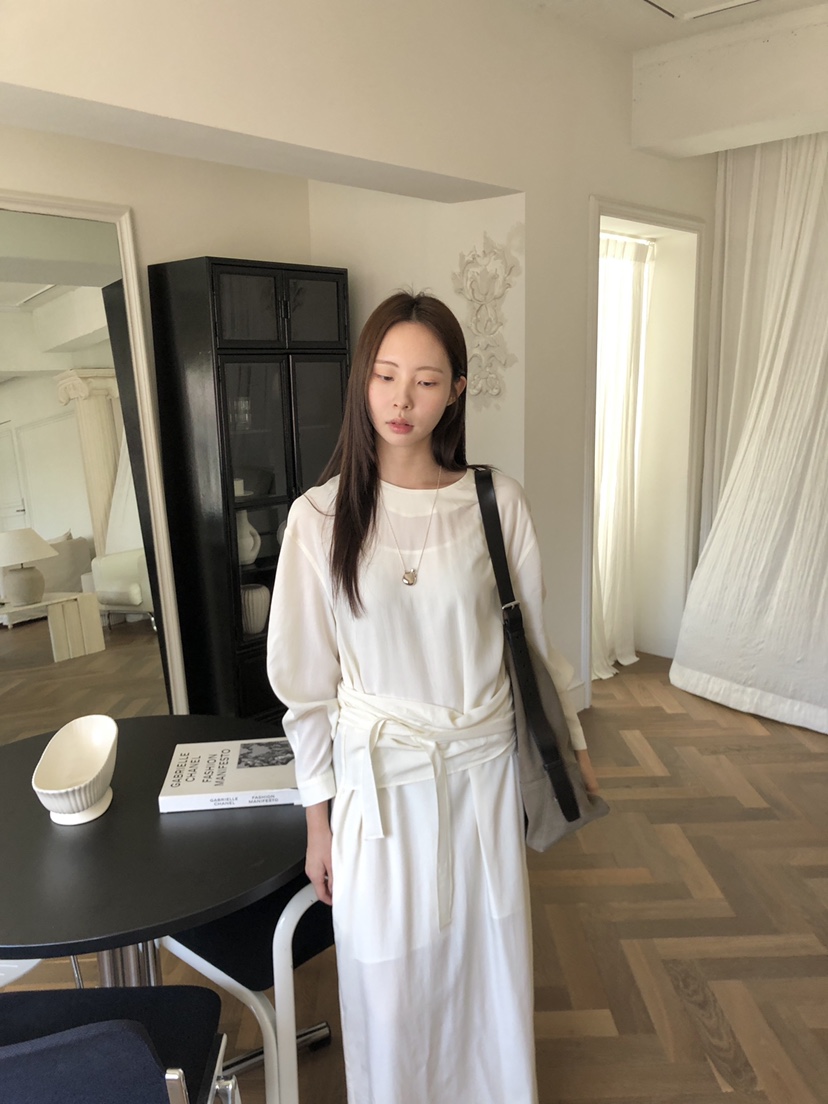 THE ABLE東大門㊣實拍女裝新款休閑熱賣真品職業連衣裙系帶THE ABLE/TA連衣裙