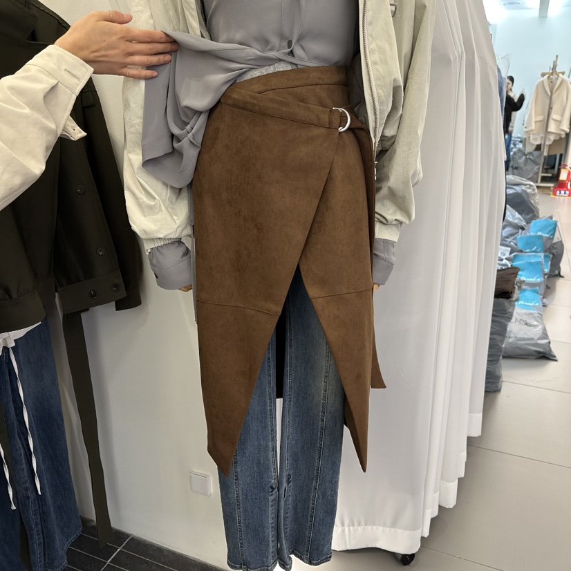 FIND-P韓國直郵㊣女士新款人氣休閑熱賣推薦25秋冬長裙絨面革FIND-P長裙圖色1