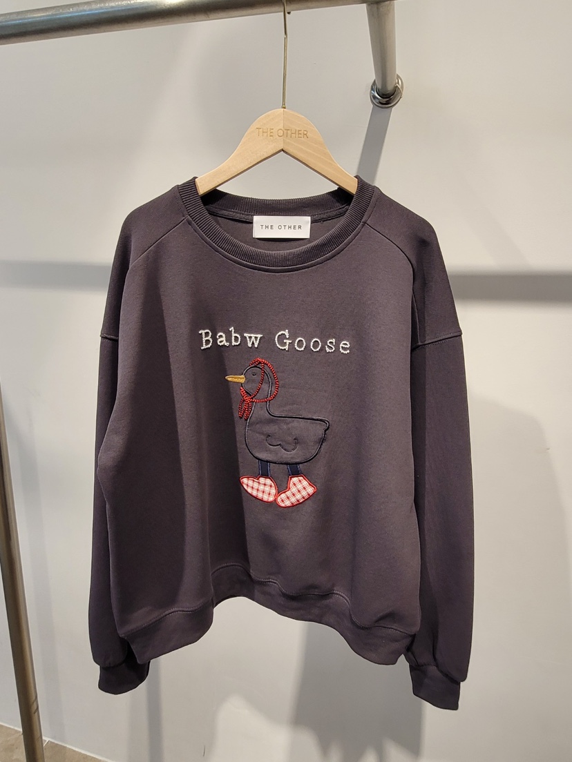 THE OTHER東大門㊣代購女士新款熱賣休閑人氣時尚衛衣刺繡鴨THE OTHER衛衣圖色2