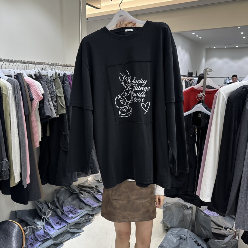 BENE韓國直郵㊣女裝新款熱賣真品職業推薦25秋冬時尚長袖T恤BENE長袖T恤圖色5