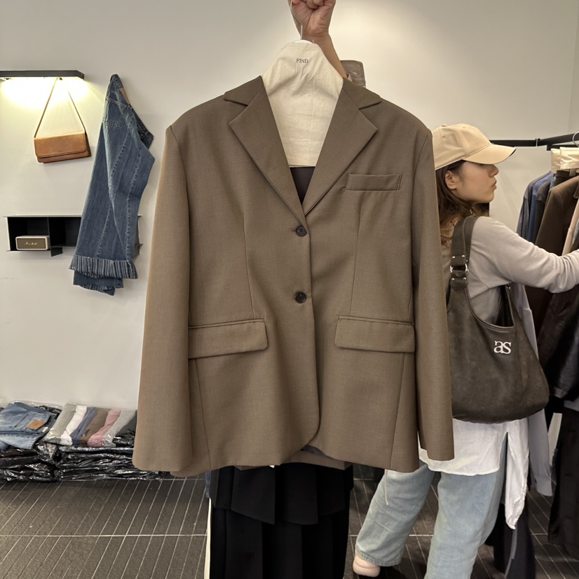 FIND-P韓國直郵㊣女士新品人氣25秋冬熱賣推薦休閑夾克羊毛FIND-P夾克圖色1