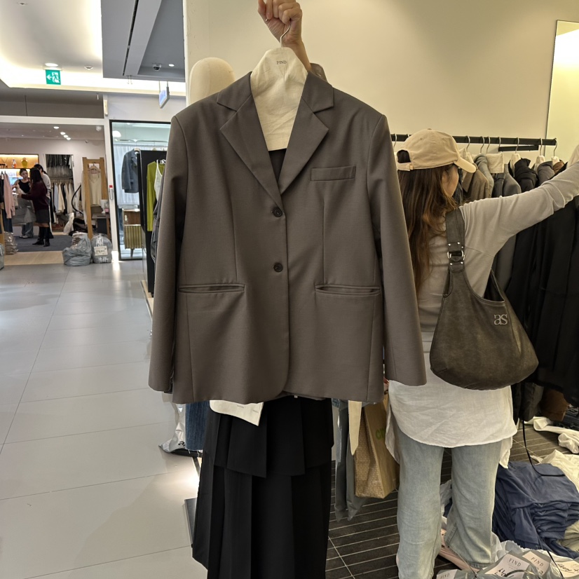 FIND-P韓國直郵㊣女士新品人氣25秋冬熱賣推薦休閑夾克羊毛FIND-P夾克圖色2