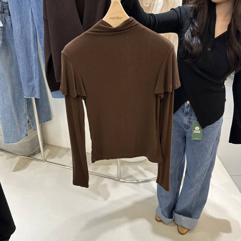 RENDER韓國直郵㊣女士新品職業推薦人氣時尚休閑真品長袖T恤RENDER長袖T恤圖色1