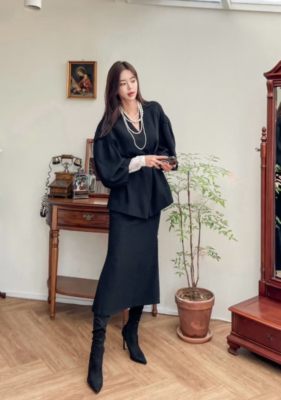 ALLURE東大門㊣代購女士新品25秋冬熱賣時尚真品休閑推薦套裝ALLURE套裝圖色1