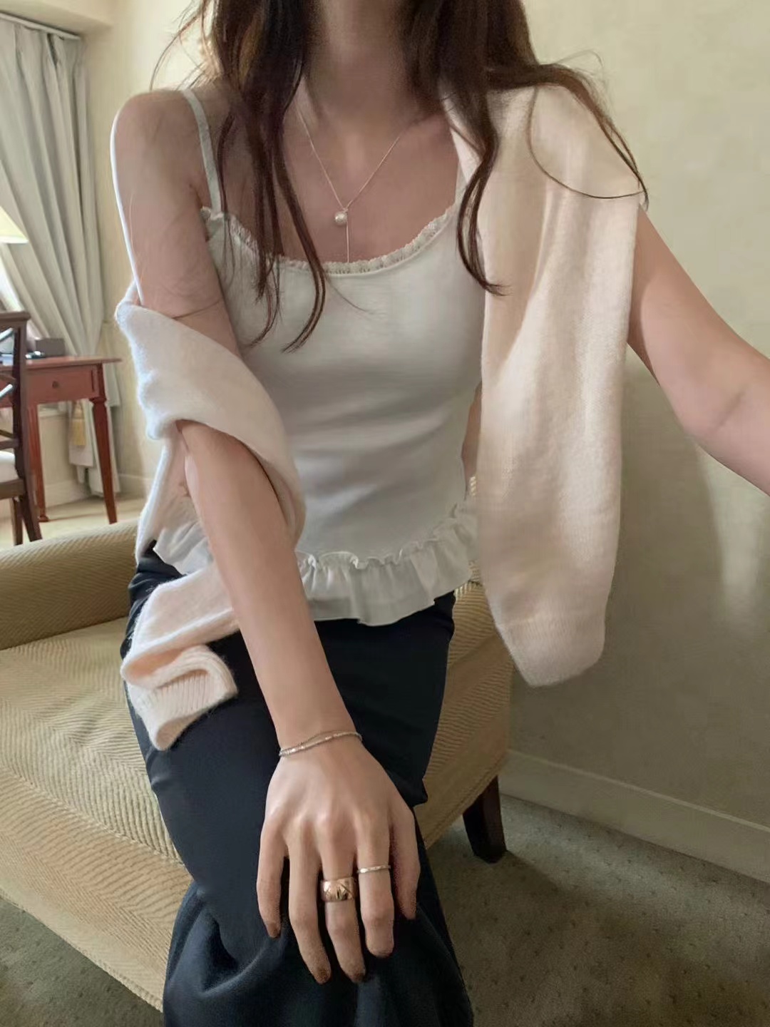 PYT-ot東大門㊣代購女裝新款25秋冬推薦熱賣職業人氣吊帶背心pretty young thing吊帶/背心