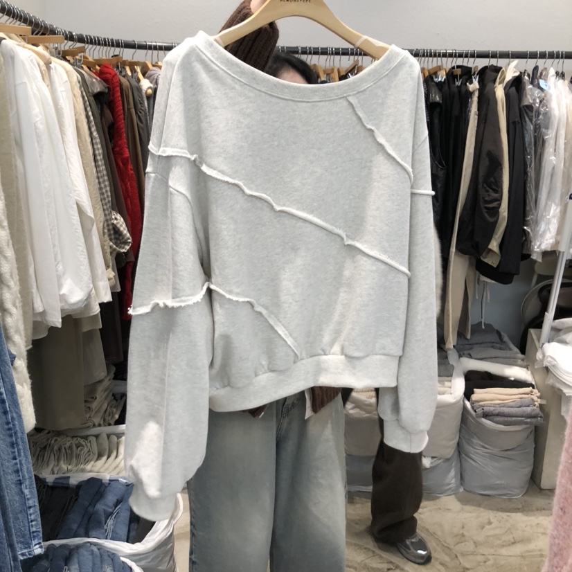 ALMOND PEPE東大門㊣代購女裝新品職業休閑時尚25秋冬衛衣ALMOND PEPE衛衣圖色1