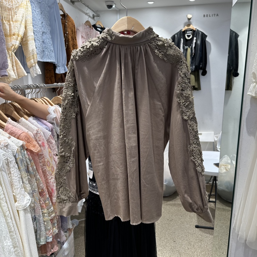 BELITA韓國代購㊣女裝新品職業休閑時尚熱賣25秋冬襯衫蕾絲衫BELITA襯衫/蕾絲衫