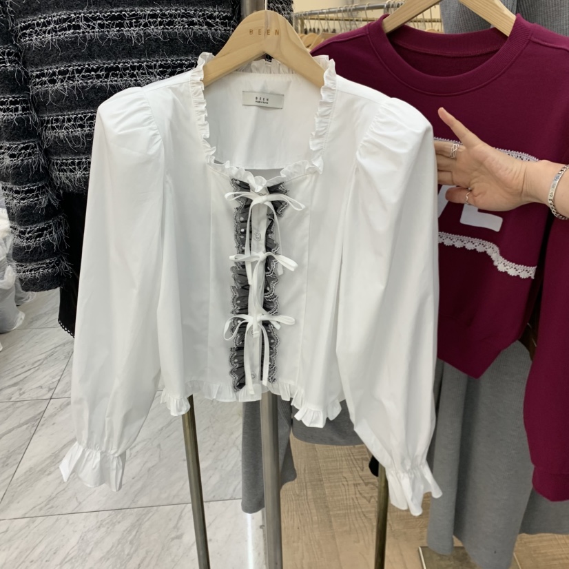 BEEN-A東大門㊣實拍女裝新款職業25秋冬人氣休閑襯衫蕾絲衫BEEN-A襯衫/蕾絲衫圖色1