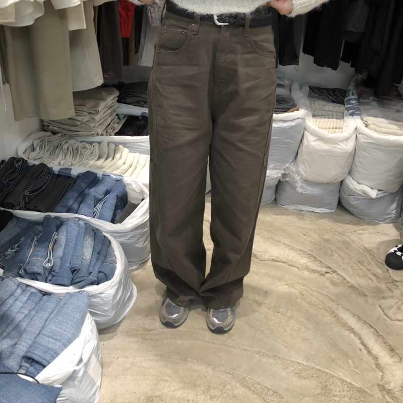 ALMOND PEPE韓國代購㊣女裝新品休閑人氣職業休閑褲不含腰帶ALMOND PEPE休閑褲圖色1