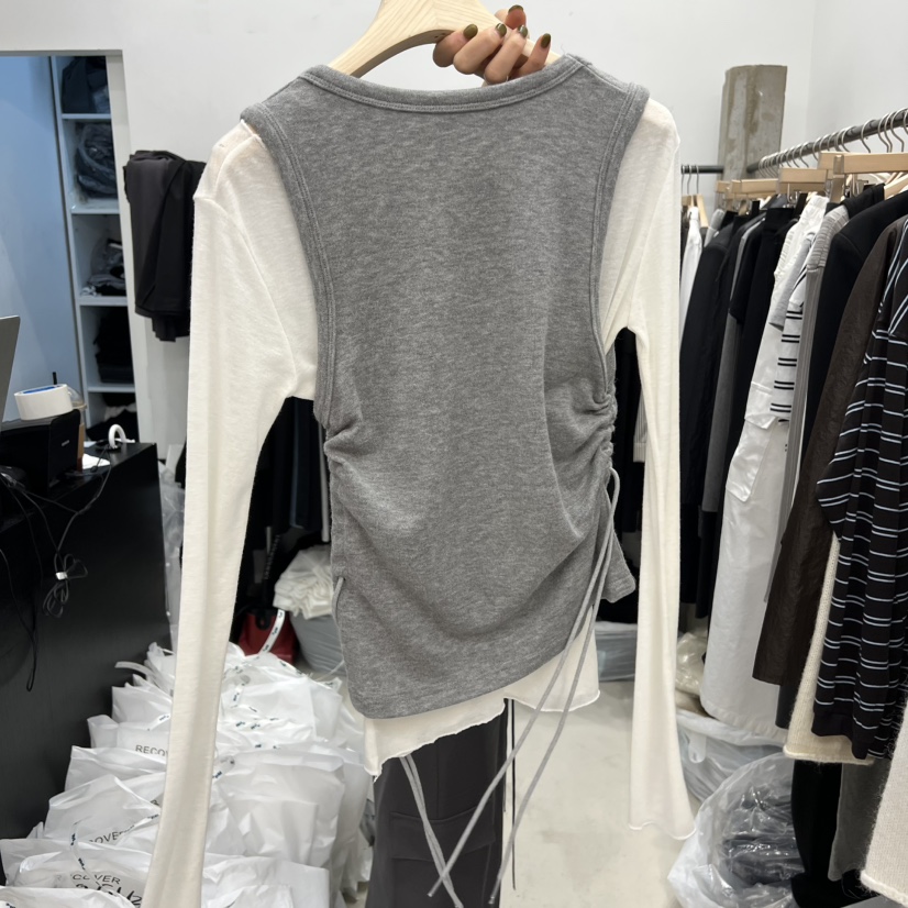 RECOVER韓國代購㊣女裝新品熱賣休閑25秋冬吊帶背心不含內搭RECOVER/MOMENT吊帶/背心