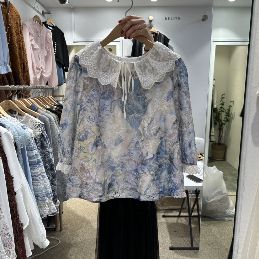 BELITA東大門㊣實拍女士新品推薦職業25秋冬時尚襯衫蕾絲衫BELITA襯衫/蕾絲衫圖色1