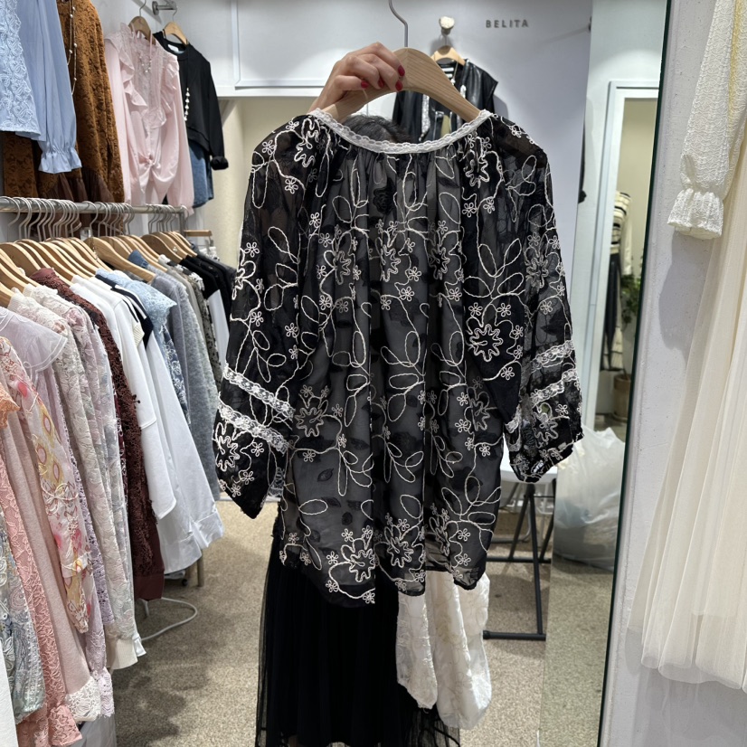 BELITA東大門㊣直郵女士新品真品25秋冬推薦時尚襯衫蕾絲衫BELITA襯衫/蕾絲衫