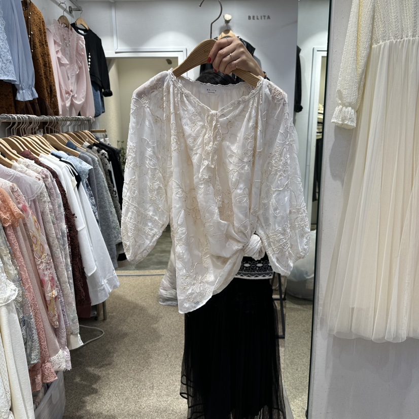 BELITA東大門㊣直郵女士新品真品25秋冬推薦時尚襯衫蕾絲衫BELITA襯衫/蕾絲衫圖色1