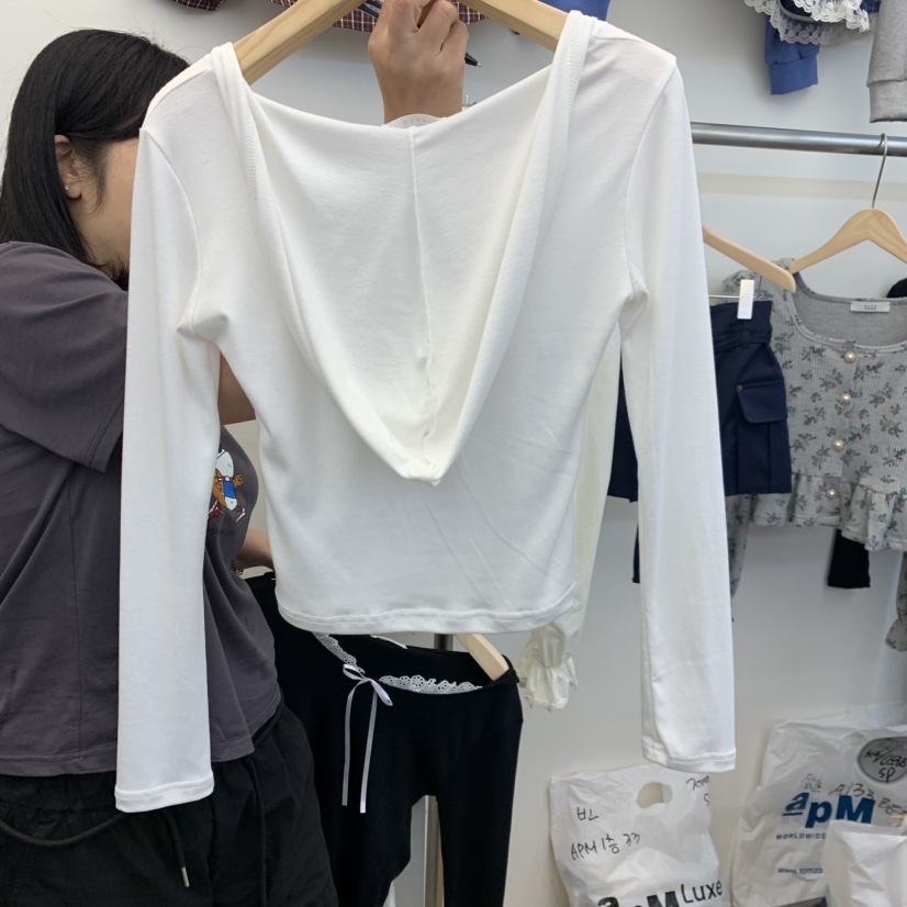 BEEN-A韓國代購㊣女士新款真品職業推薦時尚25秋冬長袖T恤兜帽BEEN-A長袖T恤