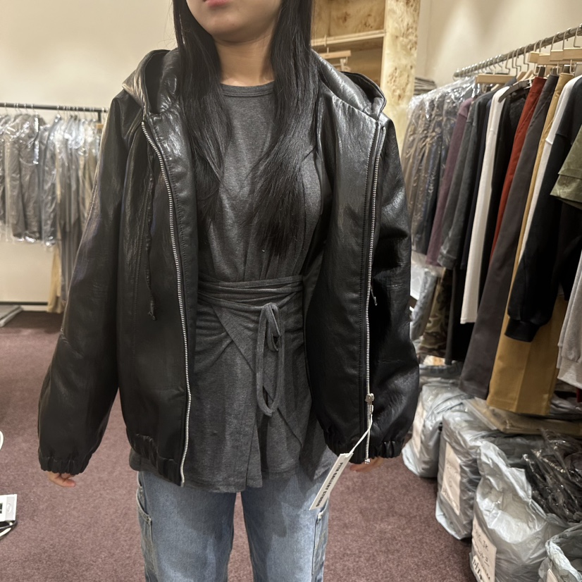 PITA韓國代購㊣女士新品真品人氣休閑25秋冬熱賣時尚夾克皮革THE VERLIN/piTa夾克圖色2黑色