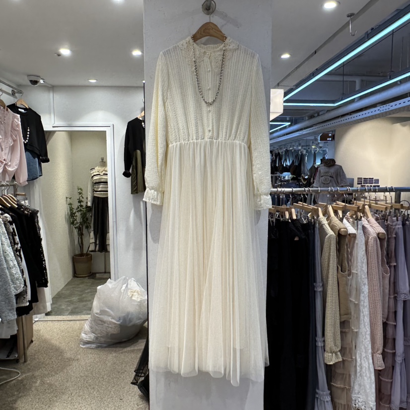 BELITA韓國代購㊣女裝新品真品25秋冬熱賣休閑推薦連衣裙蕾絲BELITA連衣裙圖色1