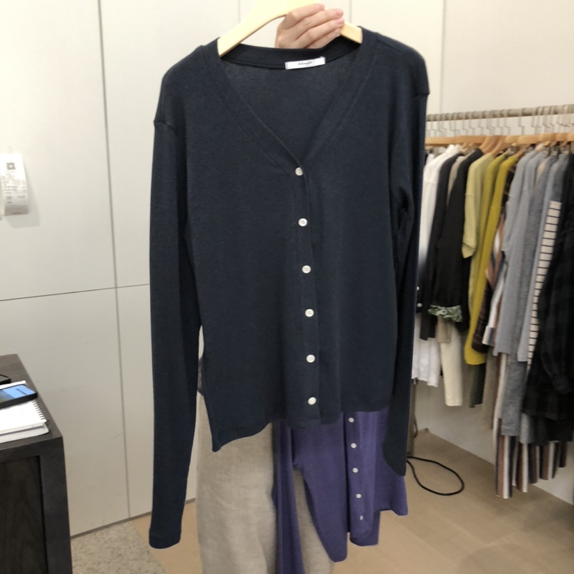 DOHWAJI東大門㊣實拍女裝新品職業熱賣推薦長袖T恤V領羊毛開衫DOHWAJI長袖T恤圖色5