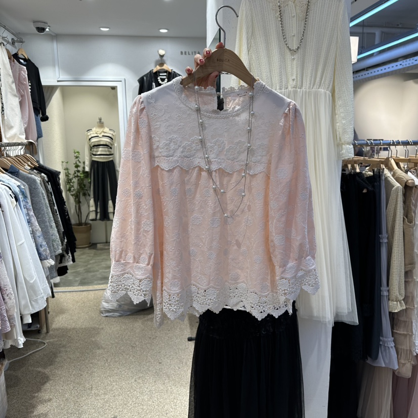 BELITA韓國代購㊣女士新品人氣休閑熱賣襯衫蕾絲衫不含項鏈BELITA襯衫/蕾絲衫圖色1