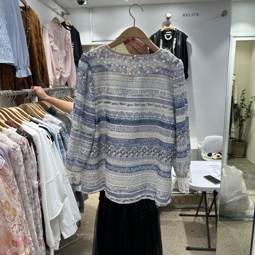 BELITA韓國直郵㊣女士新品時尚人氣真品襯衫蕾絲衫不含項鏈BELITA襯衫/蕾絲衫