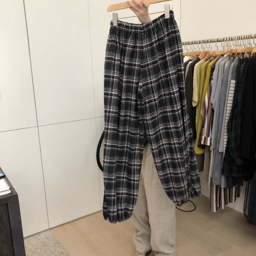 DOHWAJI東大門㊣直郵女士新品推薦休閑真品時尚休閑褲羊毛格紋DOHWAJI休閑褲