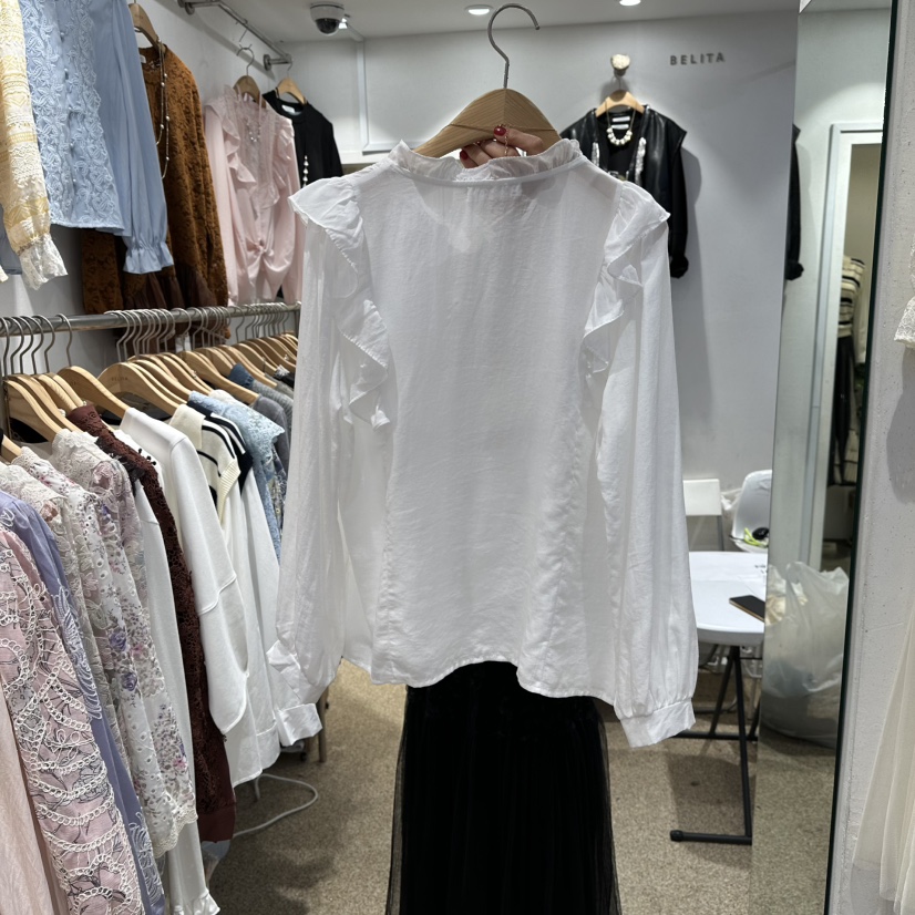 BELITA韓國代購㊣女士新品職業時尚推薦熱賣襯衫蕾絲衫刺繡BELITA襯衫/蕾絲衫