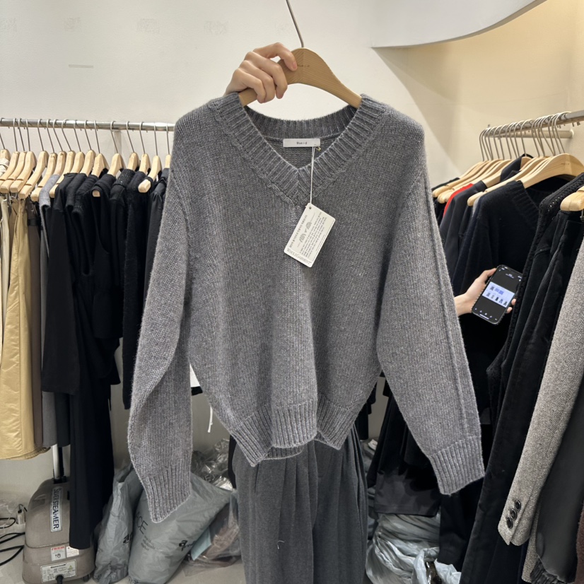 BLUEI-D東大門㊣實拍女裝新品時尚休閑推薦25秋冬毛衣不含腰帶Blue i-d毛衣圖色2