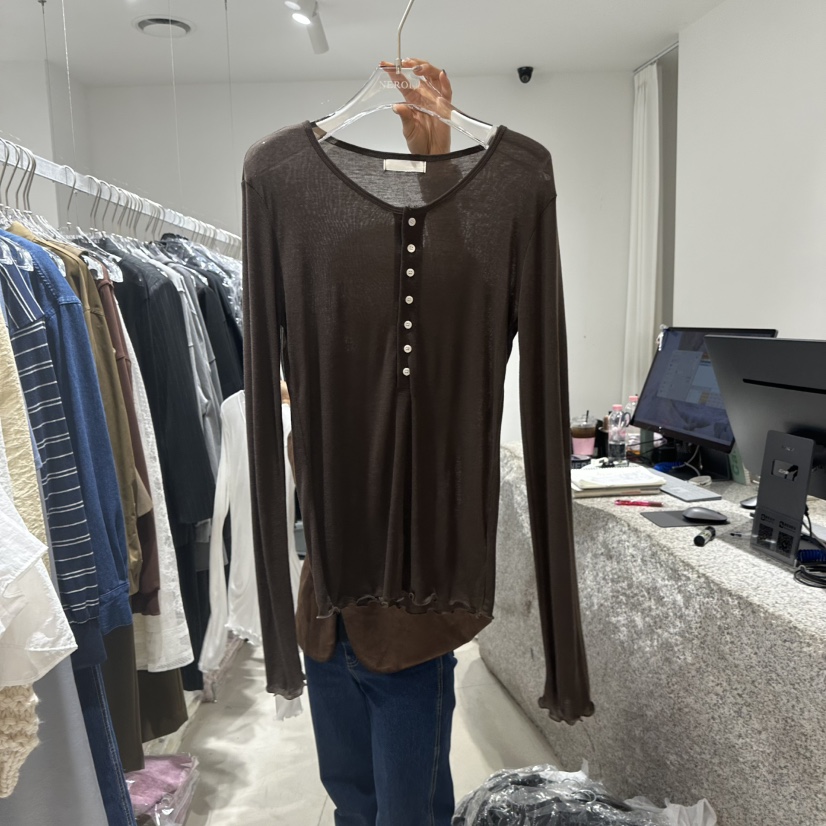 NEROLI 36韓國代購㊣女士新品推薦25秋冬熱賣人氣休閑長袖T恤NEROLI 36長袖T恤圖色4