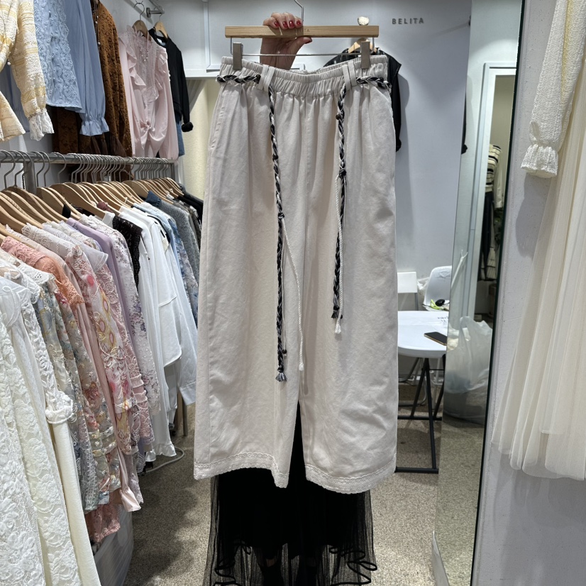 BELITA韓國代購㊣女士新品推薦真品時尚休閑熱賣休閑褲含腰帶BELITA休閑褲圖色1