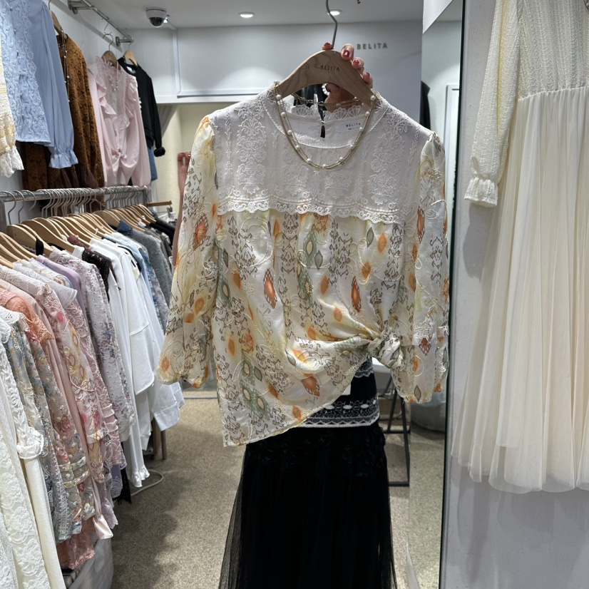BELITA韓國直郵㊣女裝新品熱賣人氣時尚襯衫蕾絲衫不含項鏈BELITA襯衫/蕾絲衫圖色1