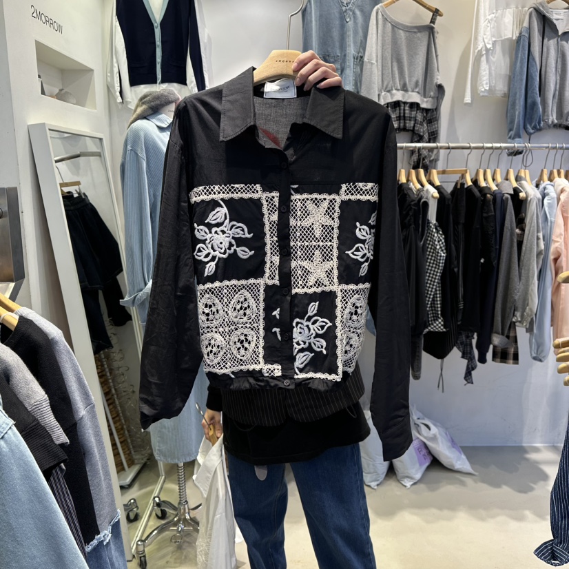 2MORROW東大門㊣實拍女士新品25秋冬人氣推薦職業襯衫蕾絲衫2MORROW襯衫/蕾絲衫圖色2